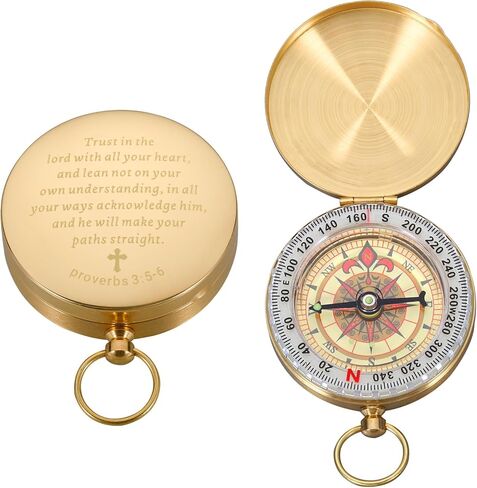 Engraved Compass Christian Gifts for Men Women, Confirmation Baptism Gifts Compass for Teen Boys Girls Teenagers, Christmas Xmas Gifts Religious Bible Verse Catholic Gifts Compass Hiking Survivals in Saudi Arabia