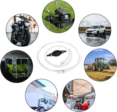 DEDC Manual Liquids Transfer Pump Kit, Hand Siphon Pump with 2 Durable PVC Hoses, Fuel Transfer Pump for Gasoline, Oil, Water, Diesel, Gas, Fluid in Saudi Arabia