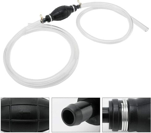DEDC Manual Liquids Transfer Pump Kit, Hand Siphon Pump with 2 Durable PVC Hoses, Fuel Transfer Pump for Gasoline, Oil, Water, Diesel, Gas, Fluid in Saudi Arabia