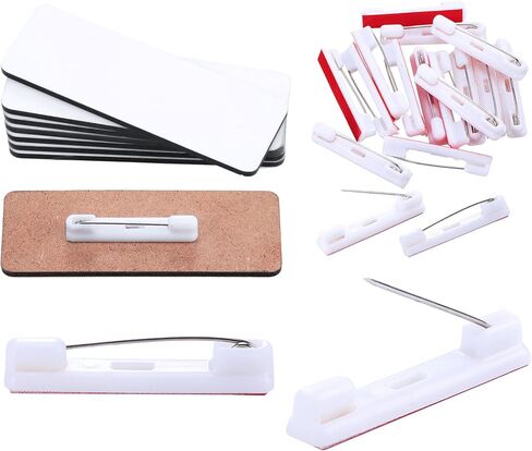 16 Pieces Sublimation Name Tag DIY Blank ID Name Badge with Round Corners Pin Custom Personalized Name Tag for School, Office (1.5 x 3 inch) in Saudi Arabia