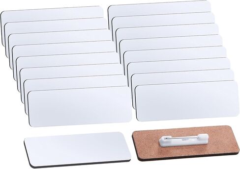 16 Pieces Sublimation Name Tag DIY Blank ID Name Badge with Round Corners Pin Custom Personalized Name Tag for School, Office (1.5 x 3 inch) in Saudi Arabia