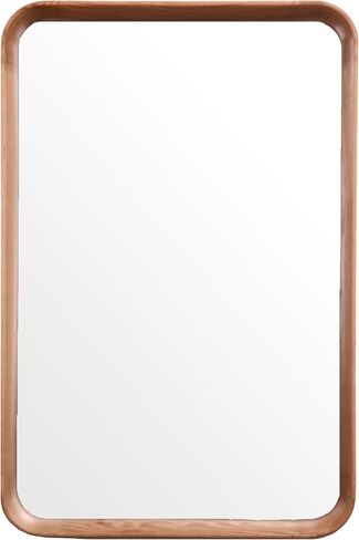 Square Mirror Hardwood Framed Walnut-Black Wall-Mounted Mirror 31.5x31.5 inches Natural Finish Suit for Modern/Nordic/Minimalist Room Décor in Saudi Arabia