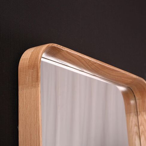 Square Mirror Hardwood Framed Walnut-Black Wall-Mounted Mirror 31.5x31.5 inches Natural Finish Suit for Modern/Nordic/Minimalist Room Décor in Saudi Arabia