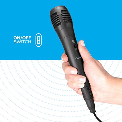ميكروفون سلكي صوتي ديناميكي كوبي | جهاز استقبال الصوت للغناء والكاريوكي والتسجيل | ميكروفون كاريوكي للحفلات والسكن وأعياد الميلاد | ميكروفون مزود بمدخل Aux وكابل بطول 10 أقدام قابل للفصل لمكبرات صوت الحفلات in Kuwait