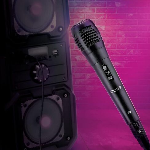 ميكروفون سلكي صوتي ديناميكي كوبي | جهاز استقبال الصوت للغناء والكاريوكي والتسجيل | ميكروفون كاريوكي للحفلات والسكن وأعياد الميلاد | ميكروفون مزود بمدخل Aux وكابل بطول 10 أقدام قابل للفصل لمكبرات صوت الحفلات in Kuwait
