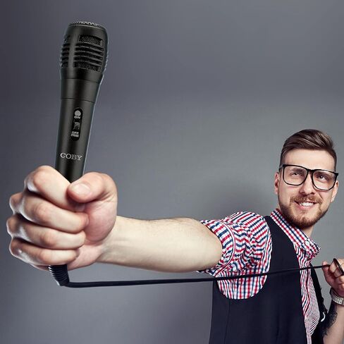 ميكروفون سلكي صوتي ديناميكي كوبي | جهاز استقبال الصوت للغناء والكاريوكي والتسجيل | ميكروفون كاريوكي للحفلات والسكن وأعياد الميلاد | ميكروفون مزود بمدخل Aux وكابل بطول 10 أقدام قابل للفصل لمكبرات صوت الحفلات in Kuwait