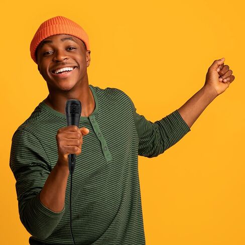 ميكروفون سلكي صوتي ديناميكي كوبي | جهاز استقبال الصوت للغناء والكاريوكي والتسجيل | ميكروفون كاريوكي للحفلات والسكن وأعياد الميلاد | ميكروفون مزود بمدخل Aux وكابل بطول 10 أقدام قابل للفصل لمكبرات صوت الحفلات in Kuwait