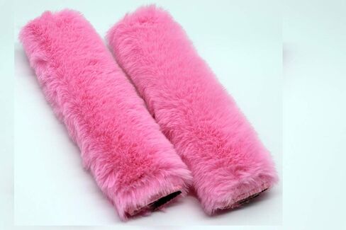 Pinbola 5pcs in 1 Set Faux Wool Steering Wheel Cover Soft Fluffy Handbrake Cover & Gear Shift Cover & 2pcs Seat Belt Shoulder Pads Warm Universal Fit for 15 Inch (Black) in Saudi Arabia