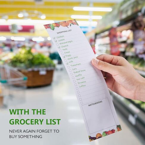 مخطط الوجبات، مفكرة مخطط القائمة الأسبوعية من Asten وقائمة البقالة مع مفكرة مغناطيسية لتخطيط الوجبات مع حامل قلم للثلاجة، مخطط العشاء مع قائمة التسوق القابلة للتمزيق 7 × 10 بوصة، 52 ورقة (فاكهة) in Kuwait