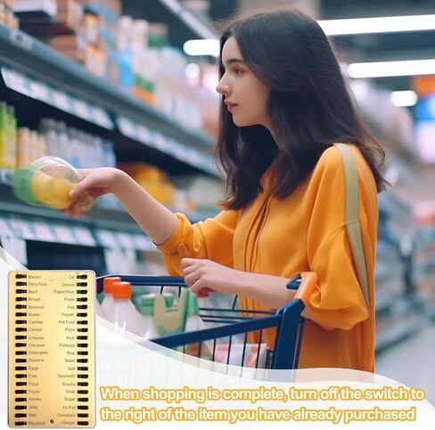 قائمة البقالة المعدنية من فودولو، قائمة التسوق القابلة لإعادة الاستخدام، لوحة تذكير الذاكرة لقائمة التسوق المنزلقة المعدنية، أدوات مريحة للعمل في التسوق المنزلي in Saudi Arabia