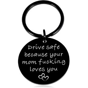 Drive Safe Keychain for Him, Valentines Day Gifts for Son Daughter, Cool Gifts for College Girls Boys, Son Birthday Gifts, New Driver Gifts, Drive Safe Gifts for New Driver, Car Keychain Accessories