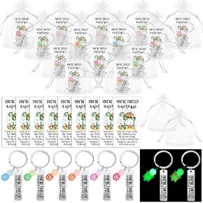 Valentine Positive Turtle Gifts Keychains with Card Bag Emotional Support Appreciation Gift for Employee