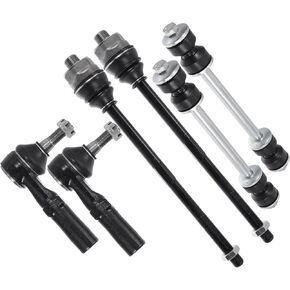 X AUTOHAUX 6pcs Front Suspension Kit Inner Outer Tie Rod End Front Sway Bar Link for Chevrolet Silverado 2500 2001-2004 for GMC Sierra 3500 2001-2006 No.ES3488/ES3609/K80631