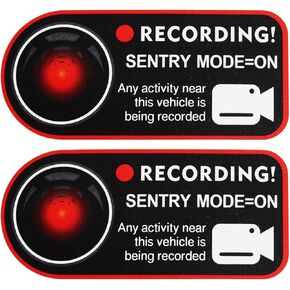 ECSiNG 2Pcs Sentry Static Stickers Camera Recording Window Stickers Sentinel Model Warning Stickers Static Stickers Car Stickers