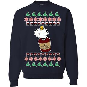 wild custom apparel Merry Henny Christmas Ugly Christmas Sweater Crewneck Sweatshirt
