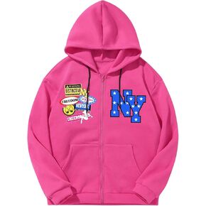 SOLY HUX Men's Hoodies Zip Up Letter Print Graphic Drawstring Long Sleeve Pocket Sweatshirt Jacket