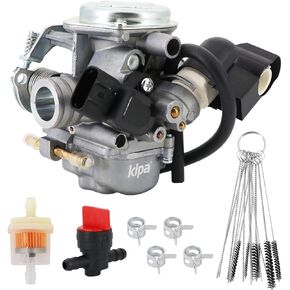 KIPA Carburetor For Ruckus 50 NPS NPS50 NPS50S AC 2008-2019 With Fuel Filter Gas Fuel Petcock Valve & Carbon Dirt Jet Cleaner Tool Kit