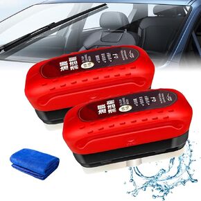 2PCS Automotive Oil Film Cleaning Brush,All-in-One Glass Film Remover with Enhanced Vision, Windshield Cleaner, Rain Resistant Universal Windshield Film Remover Kit