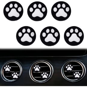 6 Pcs Black and White Dog Paws Air Vent Clips,Cute Dog paws Car Air Fresheners Vents Clips Diamond Vent Clip Car Interior Decor Charm Car Accessories Car Decoration for Women,Automotive Air Fresheners