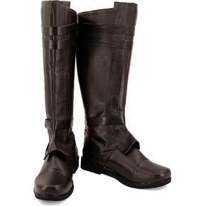 Mens Anakin Skywalker Costume Boots Obi Wan Kenobi Cosplay Leather Boots Jedi Boots Shoes Halloween Cosplay Prop