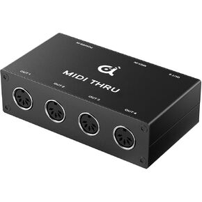 DigitalLife Thru-6 MIDI(5-Pin DIN) Thru Box Controller - 1-In/6-Out MIDI Splitter/Hub, Metal