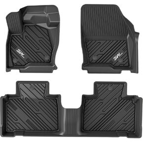 سجادات أرضية 3 وات تناسب Ford F250 F350 F450 F550 2017-2024 2025 مقعد دلو طاقم الكابينة فائق التحمل مع مساحة تخزين تحت المقعد، بطانة أرضية F 250 مناسبة لجميع الأحوال الجوية (ليست لأرضية الفينيل)، مطورة