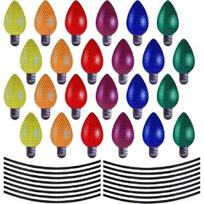TOYMIS 40pcs Christmas Car Refrigerator Decorations, 24pcs Reflective Bulb Light Magnets and 16pcs Magnetic Wires Holiday Lights Magnet Set for Christmas Festival Car Mail Box Window Decorations