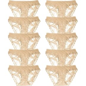 Sexy Basics Women's 10 Pack Soft & Stretchy Cheeky Lace Bikini Underwear | Lace Panties in Kuwait