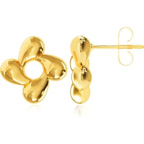Gold Stud Earrings for Women, 14K Gold Plated Non Tarnish Nickel Free Hypoallergenic Earrings for Sensitive Ears, Dainty Small Love Knot Clover Teardrop Stud Earrings