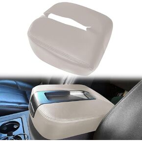 Priprilod Black Leather Console Lid Armrest Cover Compatible with Chevy Silverado Sierra Tahoe Suburban Avalanche Yukon Yukon XL 2007 2008 2009 2010 2011 2012 2013 2014(only Leather Part)