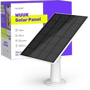 Certificated Solar Panel, Compatible with WUUK Rechargeable Outdoor Camera, Continuous Power Supply, 2.5W Solar Panel for Home Security Camera, IP66 Weatherproof, 360° Adjustable Mount