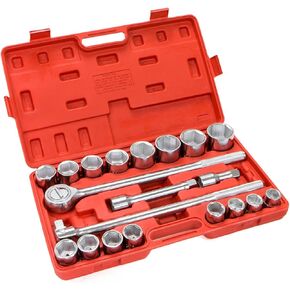 Stark USA 21 Pieces Socket Set 3/4-Inch Drive Wrench 6-Points Socket Ratchet Extension Bar SAE