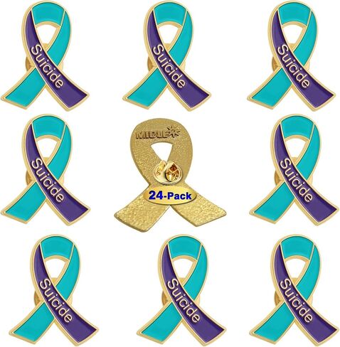12/20/50/100 Pcs Suicide Prevention Awareness Ribbon Enamel Lapel Pins in Kuwait