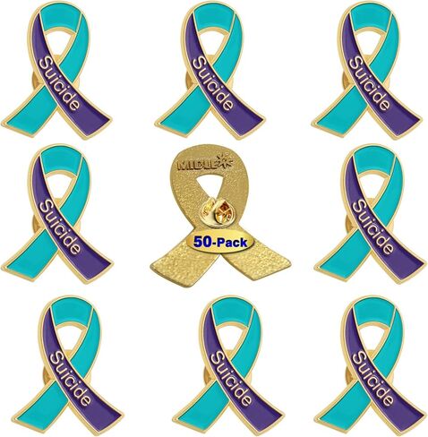 12/20/50/100 Pcs Suicide Prevention Awareness Ribbon Enamel Lapel Pins in Kuwait