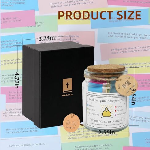 Bible Verse Jar, Read Me When Bible Verses Jar, Glass Prayer Jar with Colored Bible Verses, Scripture Jar for Emotions and Feelings, Hope Bible Verses in A Jar for Man, Woman in Saudi Arabia