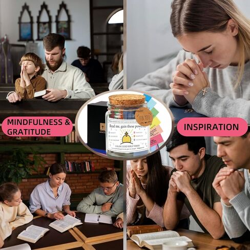 Bible Verse Jar, Read Me When Bible Verses Jar, Glass Prayer Jar with Colored Bible Verses, Scripture Jar for Emotions and Feelings, Hope Bible Verses in A Jar for Man, Woman in Saudi Arabia