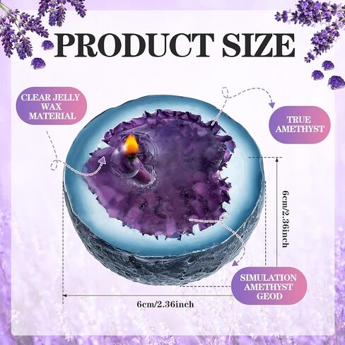 بلورات الشفاء شمعة جمشت كريستال الجيود الشموع هدية مجموعة للنساء التأمل شمعة معطرة الهدايا الروحية الراتنج الجدول الديكور لعيد الحب المنزل عطلة عيد ميلاد in Kuwait