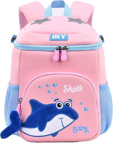 New Year 2025 Gifts for Kids Shark Design Backpack. Colors in Pink Toddler, Kids,Primary School, Activities (Pink Shark-SQ,) in Saudi Arabia