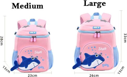 New Year 2025 Gifts for Kids Shark Design Backpack. Colors in Pink Toddler, Kids,Primary School, Activities (Pink Shark-SQ,) in Saudi Arabia