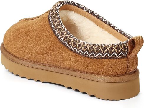 Litfun Women's Fuzzy House Slippers Genuine Suede Fluffy Winter Slipper Cozy Furry Warm Shoes Indoor/Outdoor in Saudi Arabia