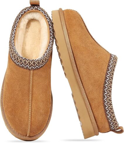 Litfun Women's Fuzzy House Slippers Genuine Suede Fluffy Winter Slipper Cozy Furry Warm Shoes Indoor/Outdoor in Saudi Arabia