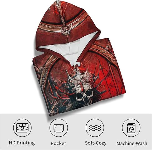Men's Novelty Skull Print Hoodie Sweatshirt Pullover with Pocket in Saudi Arabia