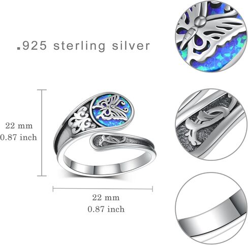 Skull Spoon Rings 925 Sterling Silver Adjustable Punk Skull Rings Skull Spoon Gothic Ring Halloween Jewelry Gifts for Women in Saudi Arabia