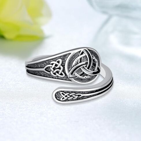 Skull Spoon Rings 925 Sterling Silver Adjustable Punk Skull Rings Skull Spoon Gothic Ring Halloween Jewelry Gifts for Women in Saudi Arabia