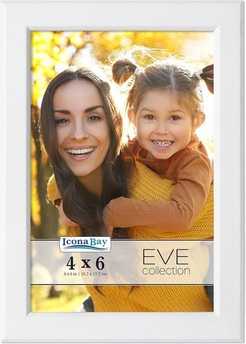 Icona Bay 4x6 Black Picture Frame, Modern Double-Beveled Frame, Tabletop or Wall Mount, Eve Collection in Kuwait