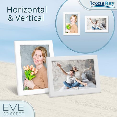 Icona Bay 4x6 Black Picture Frame, Modern Double-Beveled Frame, Tabletop or Wall Mount, Eve Collection in Kuwait