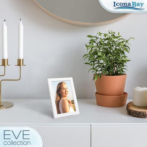 Icona Bay 4x6 Black Picture Frame, Modern Double-Beveled Frame, Tabletop or Wall Mount, Eve Collection in Kuwait