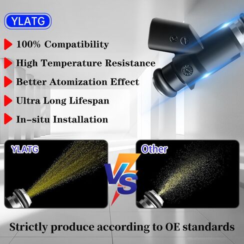 حاقن الوقود YLATG حاقن لسيارة تشيفي سيلفرادو 1500 تاهو إكسبريس 1500/2500/3500 سوبربان أفالانش، لكاديلاك إسكاليد، لسيارة جي إم سي يوكون سييرا 1500 سافانا 1500/2500/3500 5.3L 4.8L 12613411 (8 قطع) in Kuwait