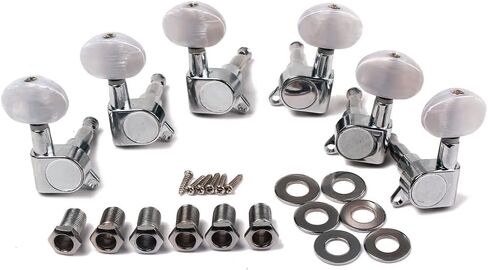 Acoustic Guitar Tuner Machine Head Red Electric Guitar Tuning Key 3x3 Closed Guitar Tuning Pegs Metal in Saudi Arabia