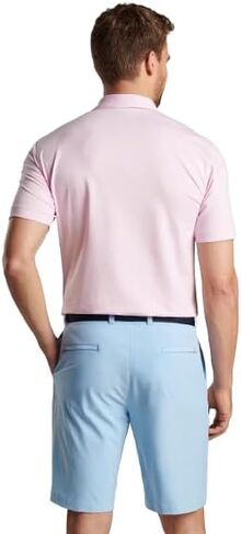 قميص بولو رجالي من PETER MILLAR أداء الطبل باللون الوردي، مقاس متوسط in Kuwait